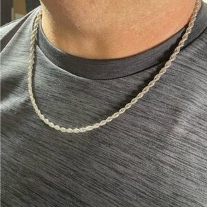 Silver 22inch Rope Chain Necklace